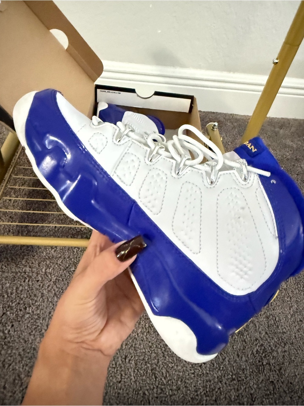 Air Jordan 9 Retro Kobe Bryant 5Y White Blue Yellow 302359-121 - Picture 6 of 10